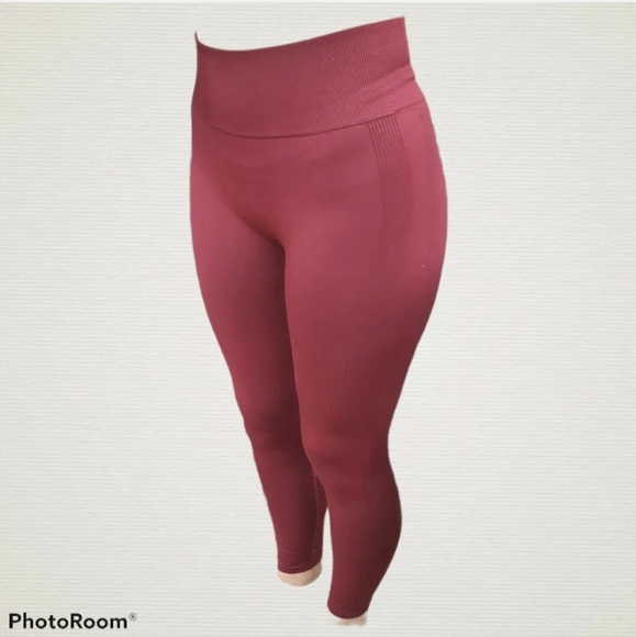 VICTORIA'S SECRET PINK ACTIVE Seamless High Waist Workout Leggings M/L Red - Picture 4 of 8